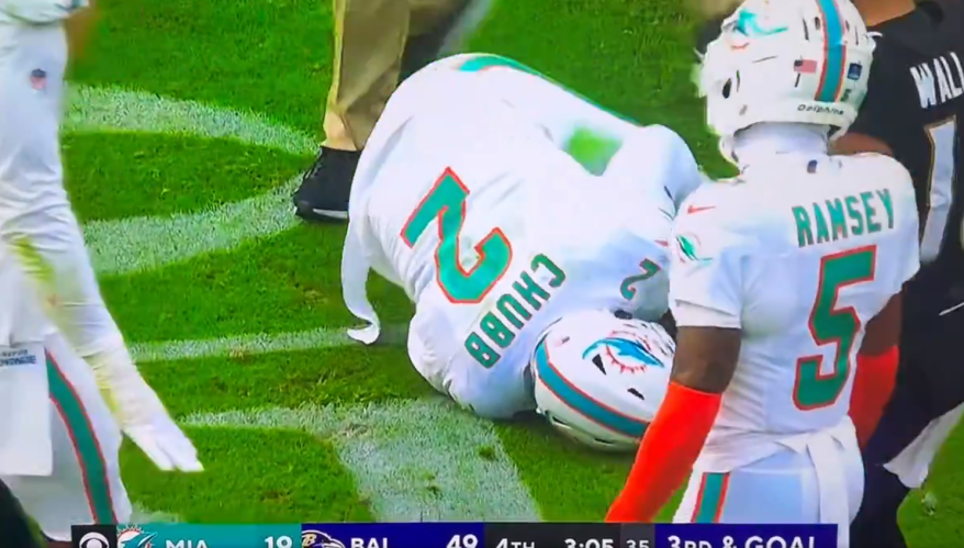 Clip Bradley Chubb suffered a knee injury during the Dolphins’ loss to the Ravens on Sunday, Clip Bradley Chubb injury, Video Bradley Chubb injury, NFL Highlights, NFL Soccer, Watch Video NFL Highlights, Video Highilghts NFL Soccer, NFL News HOT Video, Collection Video NFL, Dolphins star feared to have torn ACL after garbage time injury disaster, MIAMI DOLPHINS, MIKE MCDANIEL